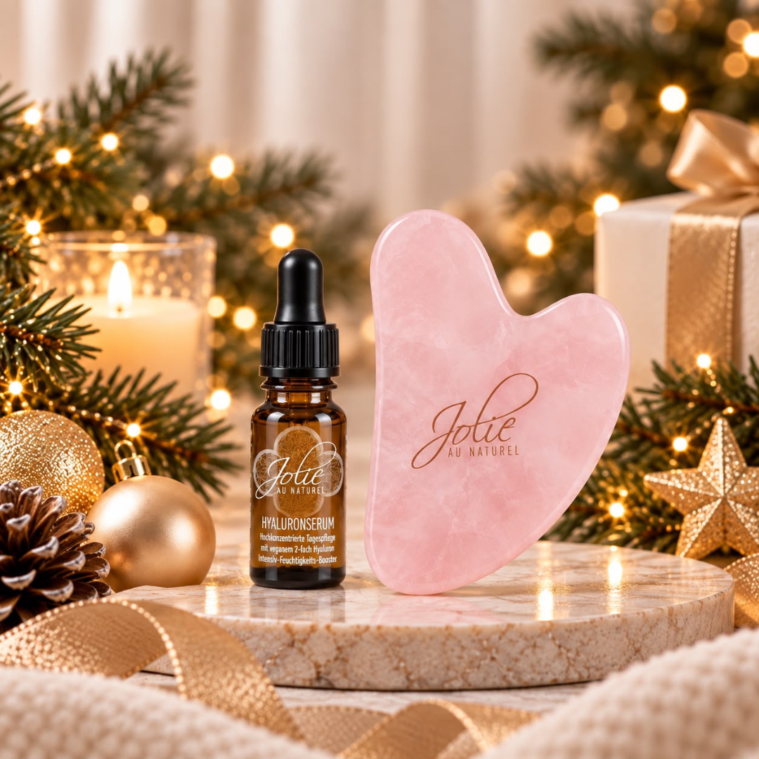 Gua Sha Hyaluron Lifting Set| Gua Sha Rosenquarz + Hyaluron Serum | vegan | Bestseller
