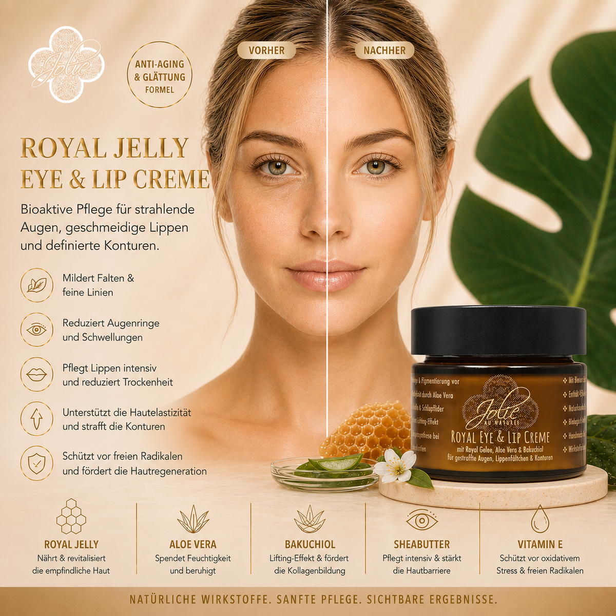 Royal Jelly Creme für strahlende Konturen – mit Bakuchiol