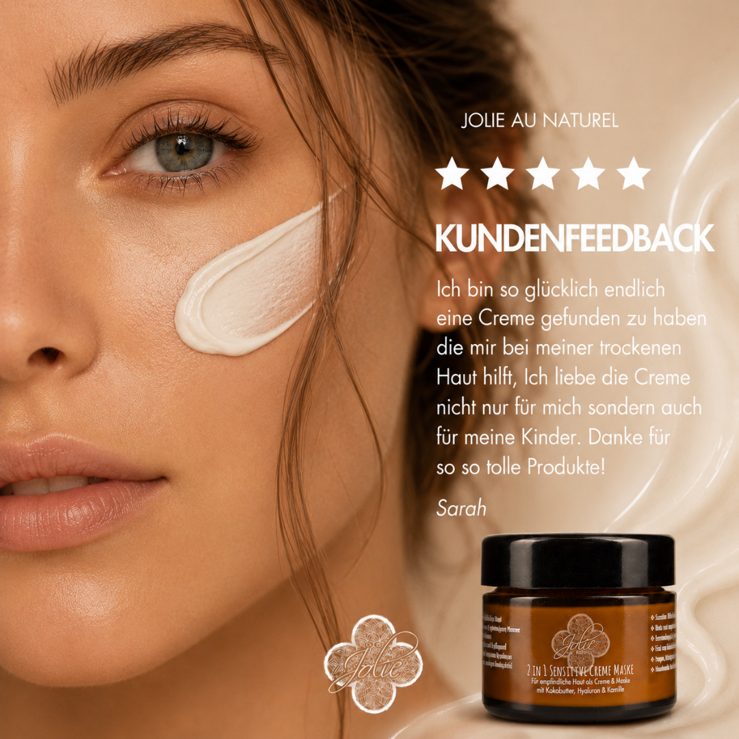 2 in 1 sensitive Creme & Gesichtsmaske für gepflegte Haut Bio-Pflege