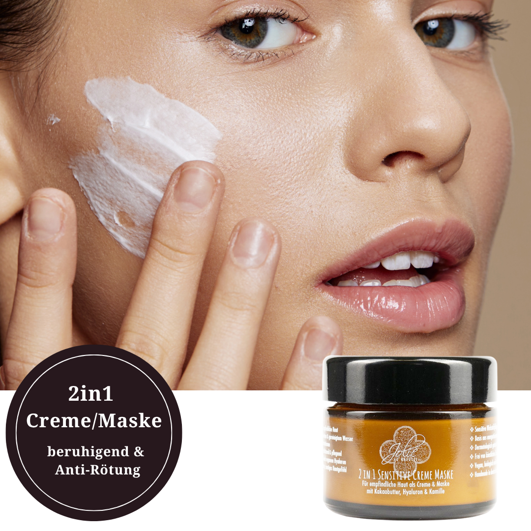 Hyaluron Creme I Maske I 2in1 I Bio Kakaobutter I für empfindliche Haut I Kamille 50ml - Jolie au naturel: Nachhaltige Naturkosmetik