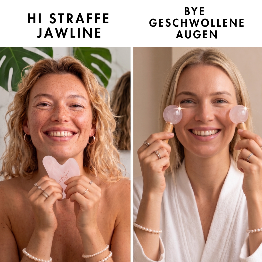 Rosenquarz Ice Globes Massagestick gegen geschwollene Augen, Augenringe & müde Augen – kühlend