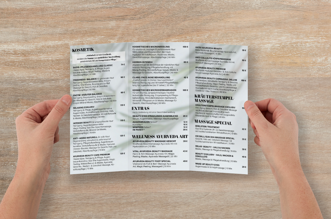 Flyer-Service 6 Seiten - Jolie au naturel: Nachhaltige Naturkosmetik