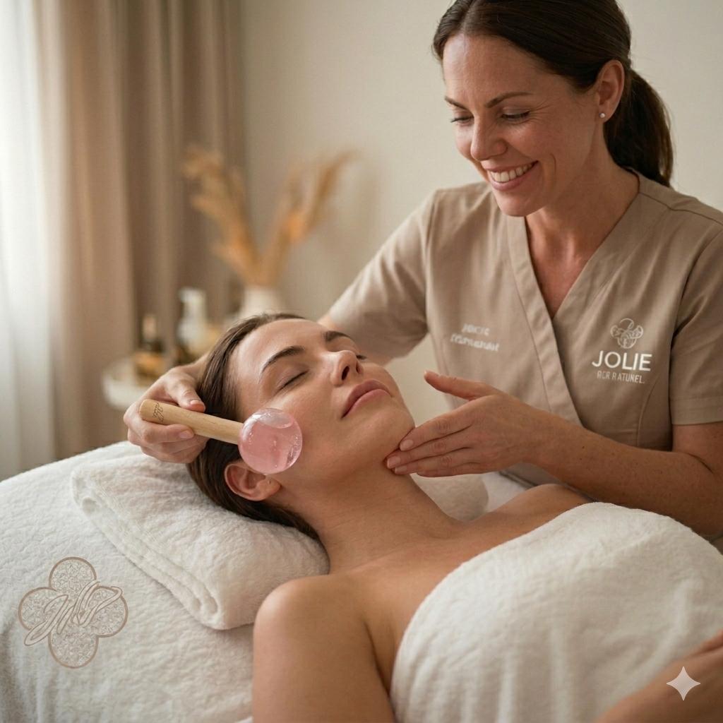 Rosenquarz Ice Globes Massagestick für die Kabine