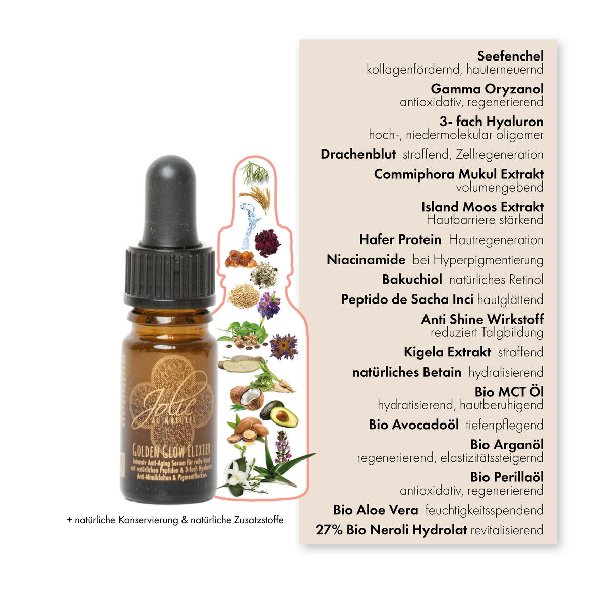 Hyaluron Golden Glow Elixier 5ml - Jolie au naturel: Nachhaltige Naturkosmetik