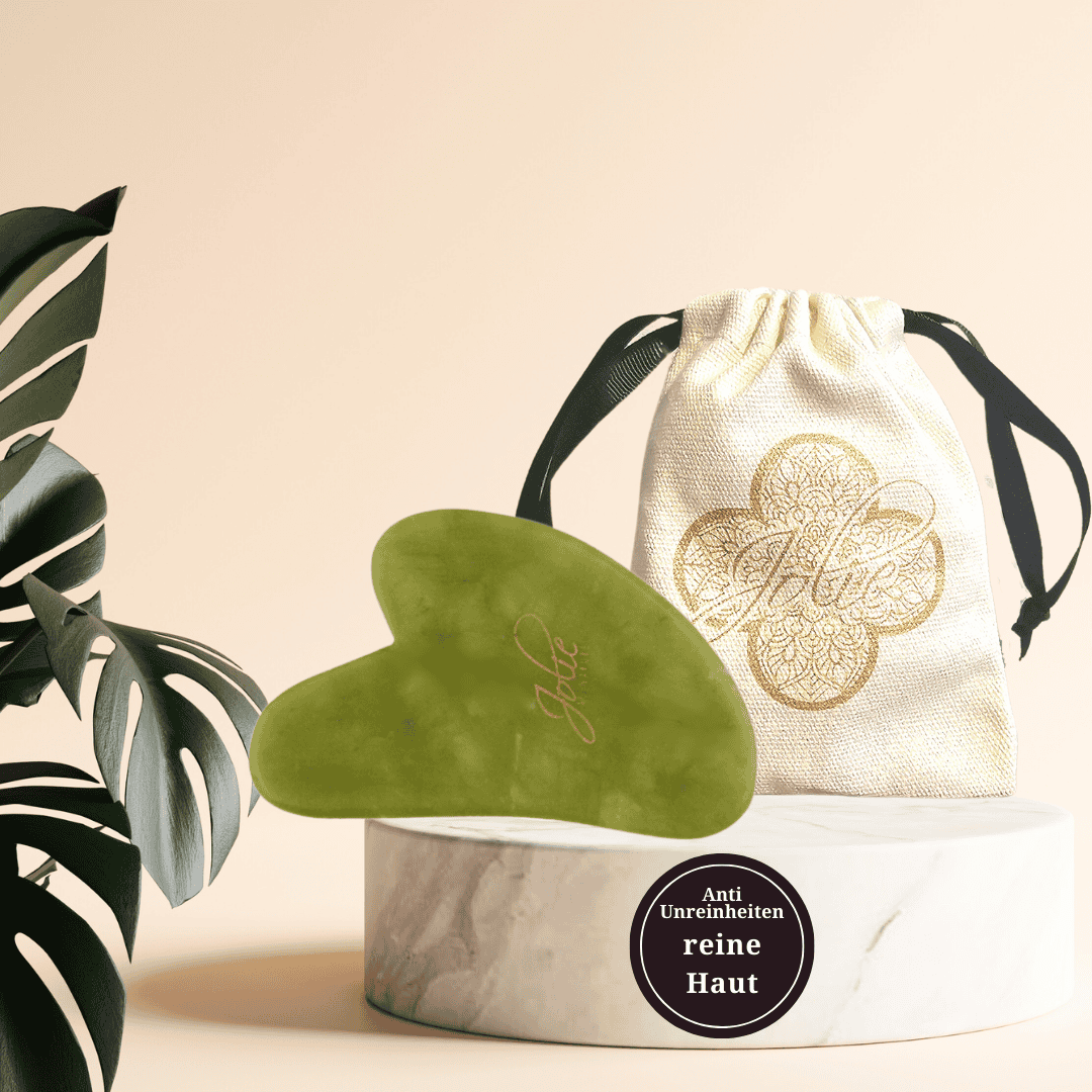 Jade Gua Sha Stein I Gesichts- und Körpermassage I unreine Haut - Jolie au naturel: Nachhaltige Naturkosmetik