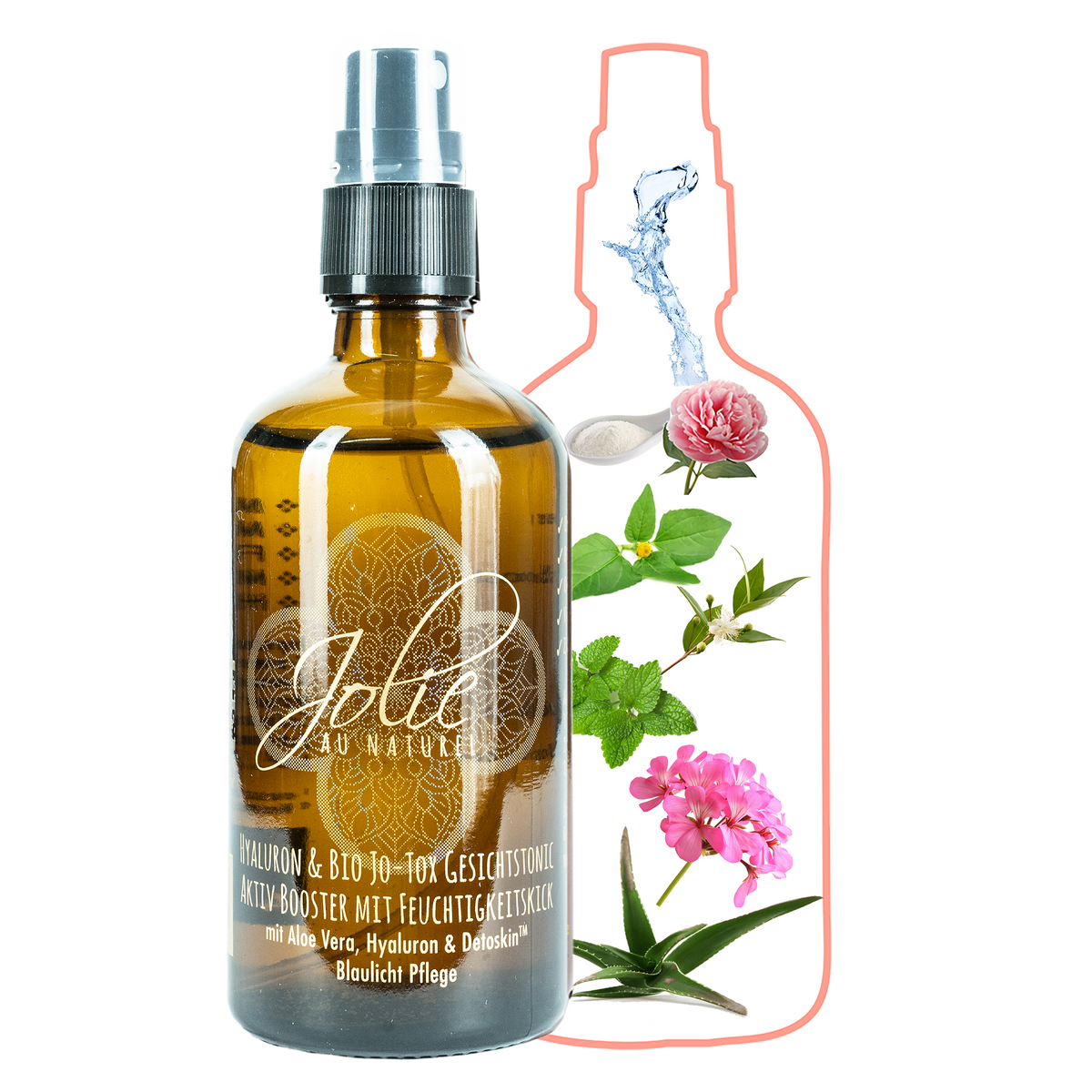 Hyaluron Jo-Tox Gesichtstonic | Blaulicht Gesichtsspray I Parakresse I Aloe Vera 100ml - Jolie au naturel: Nachhaltige Naturkosmetik