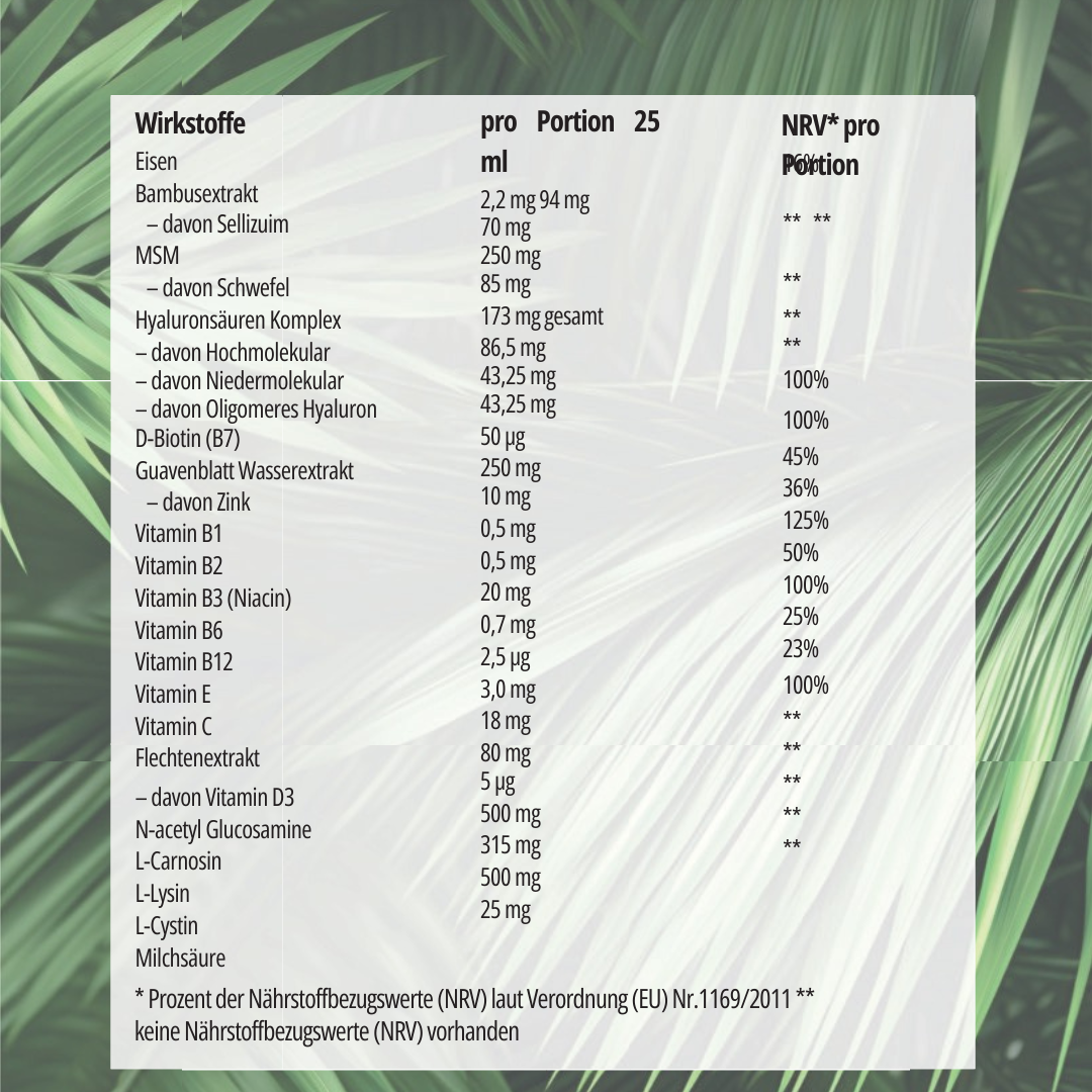 Hyaluron Drink I 3-fach Hyaluron Komplex I Anti-Aging Boost für Haut, Haare & Nägel I Immunsystem I Darmkur - Jolie au naturel: Nachhaltige Naturkosmetik