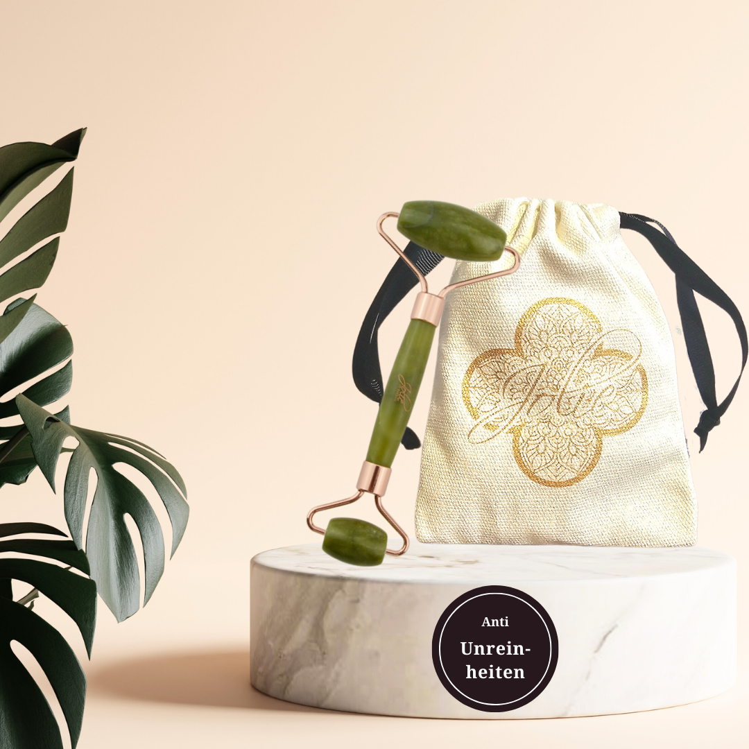 Jade Gua Sha Stein Beautymassage I Jade Roller I trockene & unreiner Haut - Jolie au naturel: Nachhaltige Naturkosmetik
