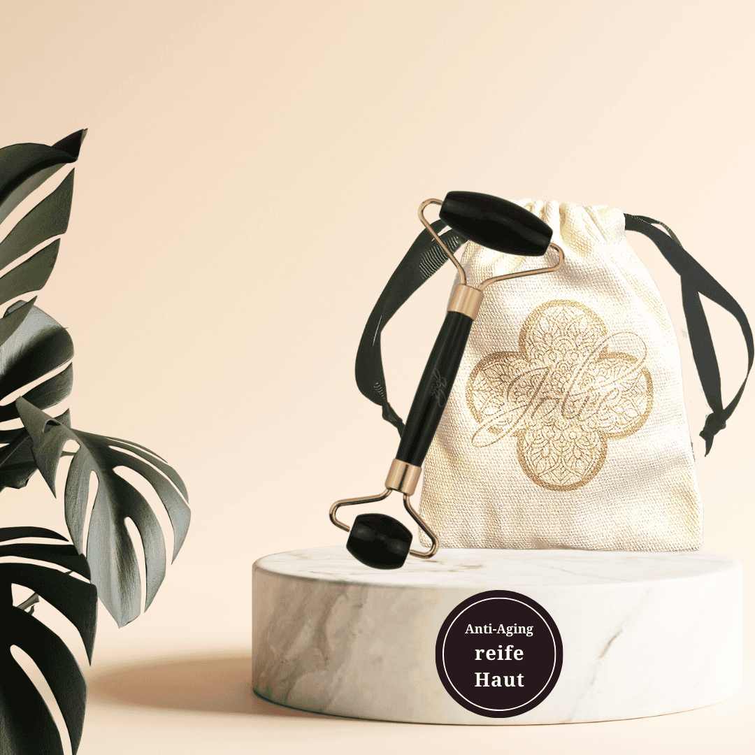 Lava Massageroller I Gesichtsroller I Premium Qualität I Obsidian Roller - Jolie au naturel: Nachhaltige Naturkosmetik