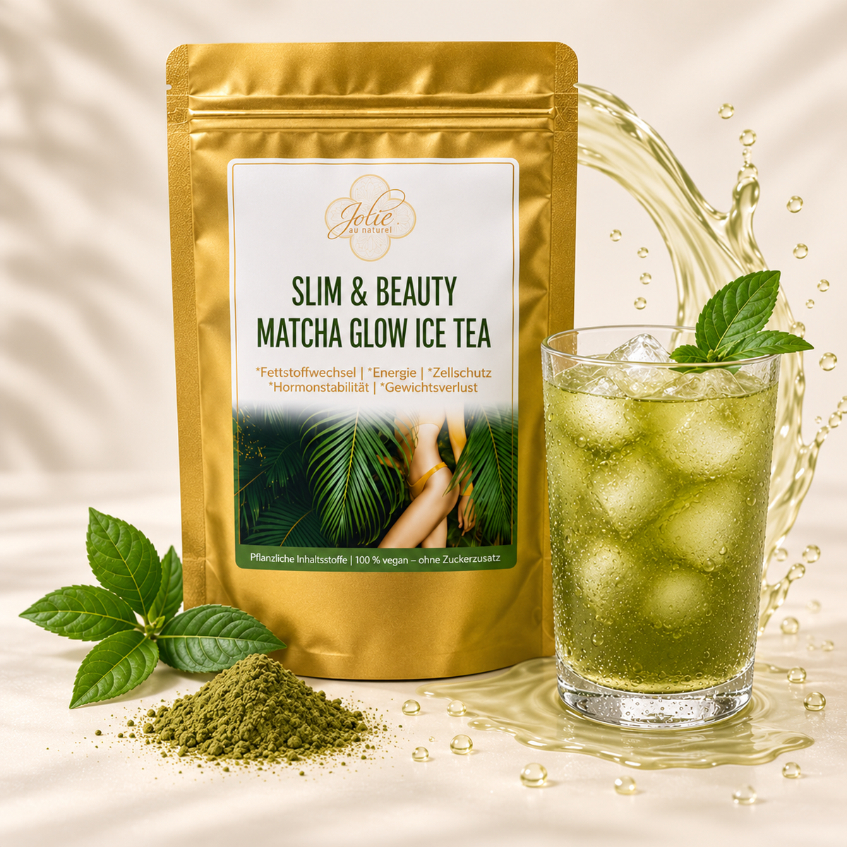 Matcha Slim & Beauty Glow Ice Tea lecker zum Abnehmen 10,6 kcal