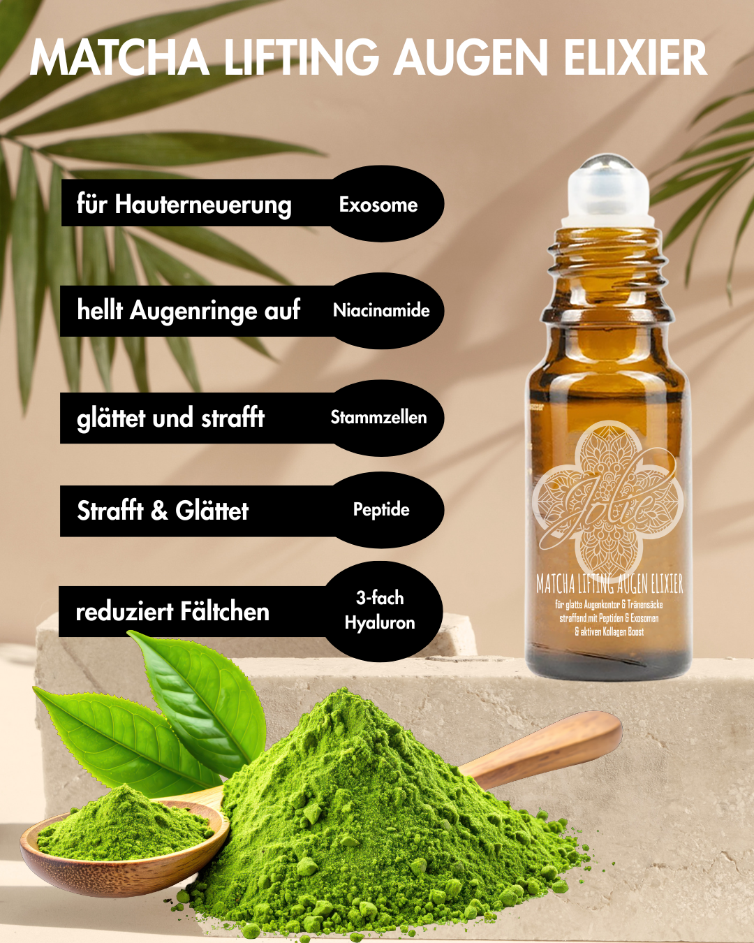 Matcha Lifting Augen & Lippen Serum – Hyaluron I Niacinamide I Exosome I Matrixyl 3000