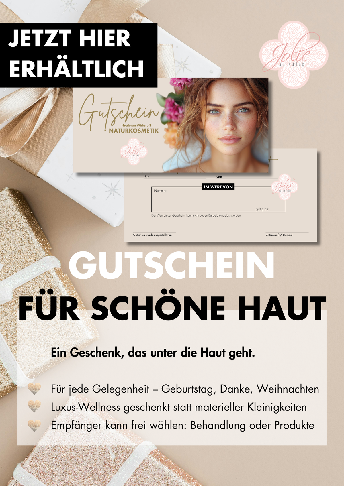 5x Gutscheine Kosmetikstudios - Jolie au naturel: Nachhaltige Naturkosmetik