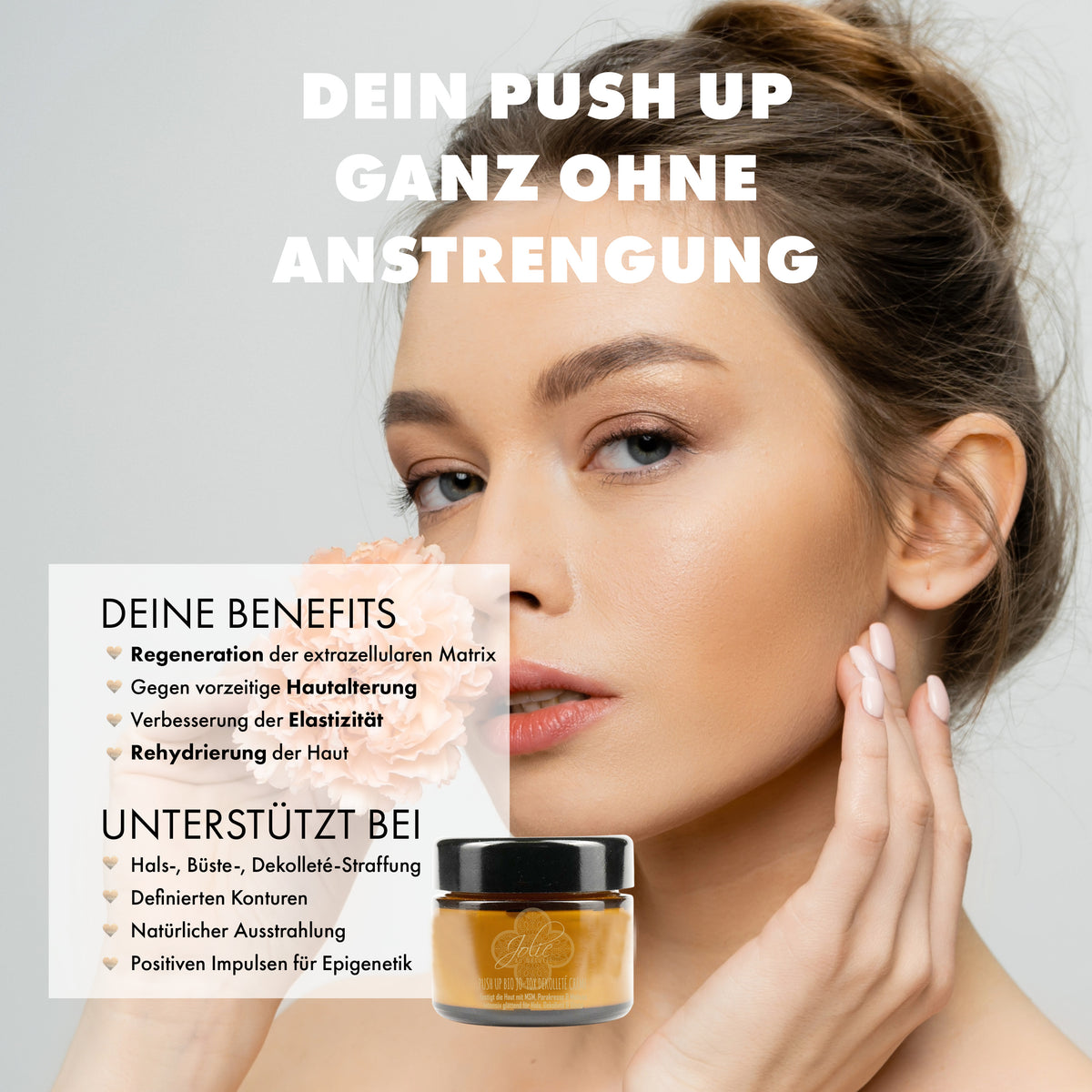 ♡ Straffende Push up Jo-Tox Dekolleté & Gesichtcreme | Wonderage™ | Parakresse 50g - Jolie au naturel: Nachhaltige Naturkosmetik