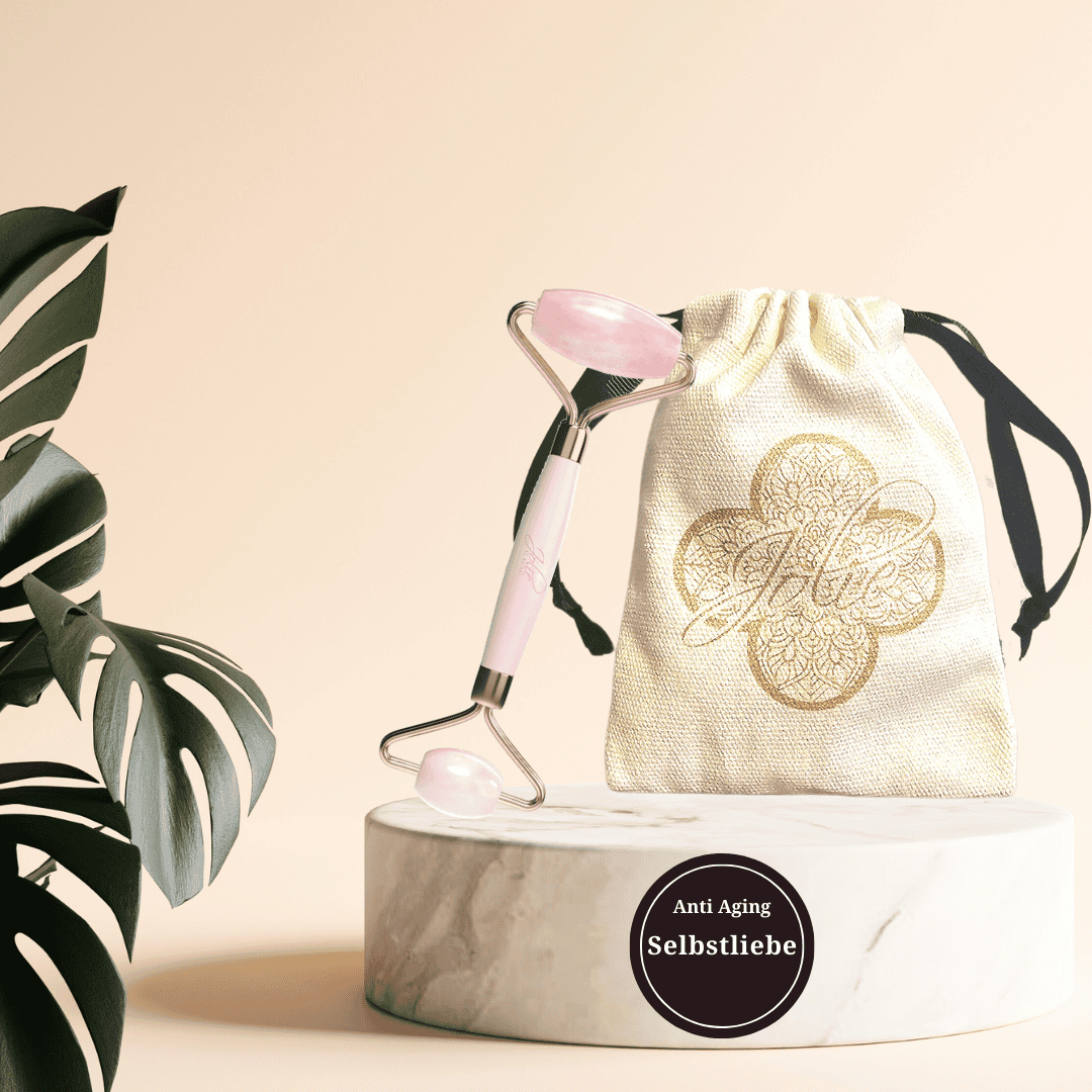 Rosenquarz Roller Beautymassage Gesichtsroller I Premium Qualität - Jolie au naturel: Nachhaltige Naturkosmetik