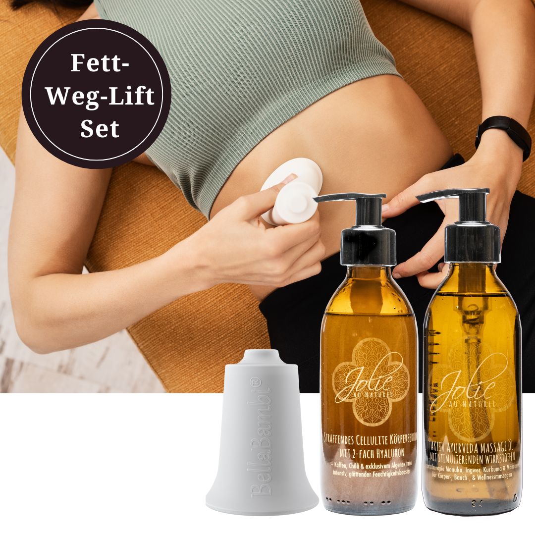 Fett Weg Ritual - Aktiv Fett Weg Wirkstoff I Schröpfcup I Anti Cellulite Serum - Jolie au naturel: Nachhaltige Naturkosmetik