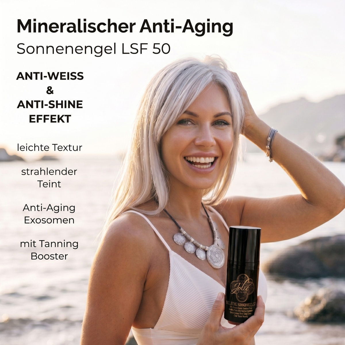 Anti-Aging Tagescreme LSF 50 I Sonnencreme mineralisch I Anti-Weiß I Kokosduft I mattierend