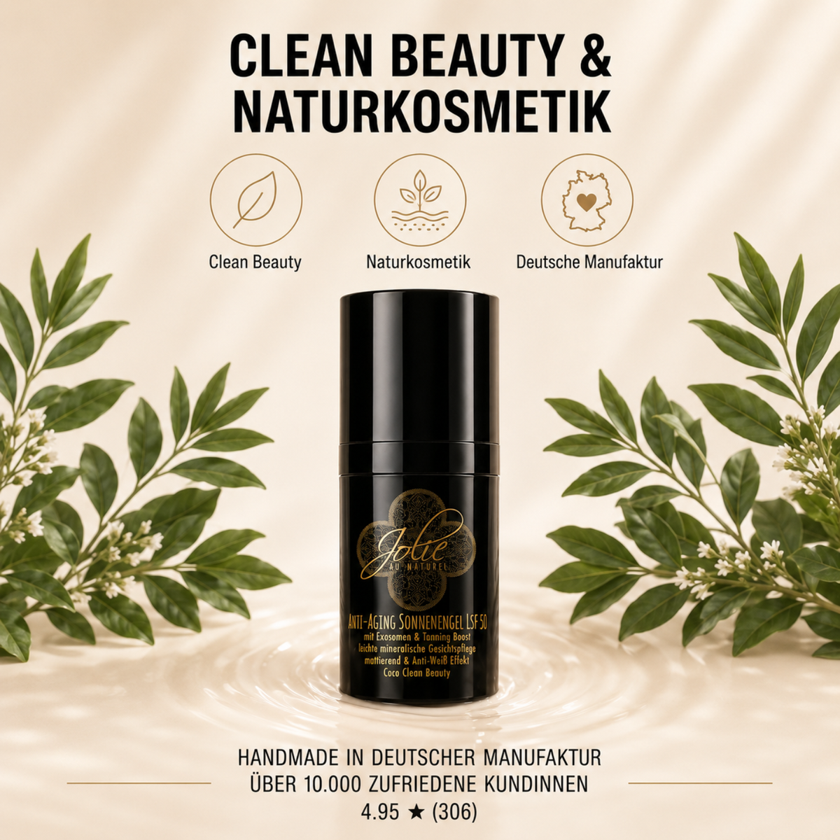 Anti-Aging Tagescreme LSF 50 I Sonnencreme mineralisch I Anti-Weiß I Kokosduft I mattierend