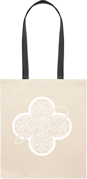 Edle Jute Einkaufstasche beige mit schwarzen Henkeln - Jolie au naturel: Nachhaltige Naturkosmetik