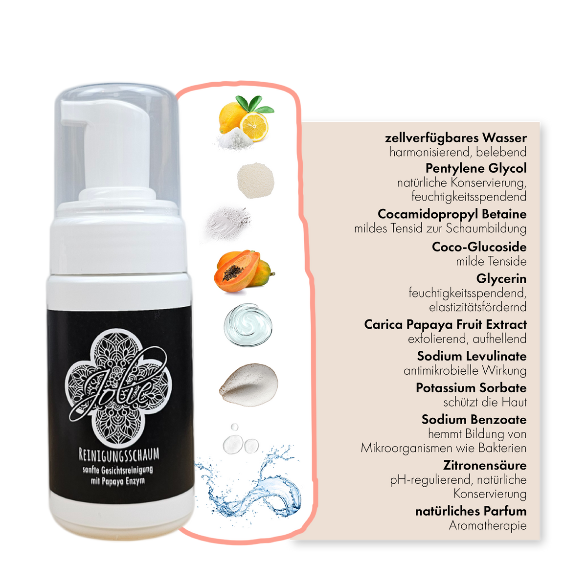 Papaya Reinigungsschaum | zarte Haut | fruchtig frisch | 100 ml - Jolie au naturel: Nachhaltige Naturkosmetik