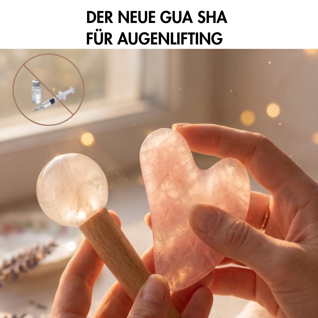 Rosenquarz Ice Globes Massagestick gegen geschwollene Augen, Augenringe & müde Augen – kühlend