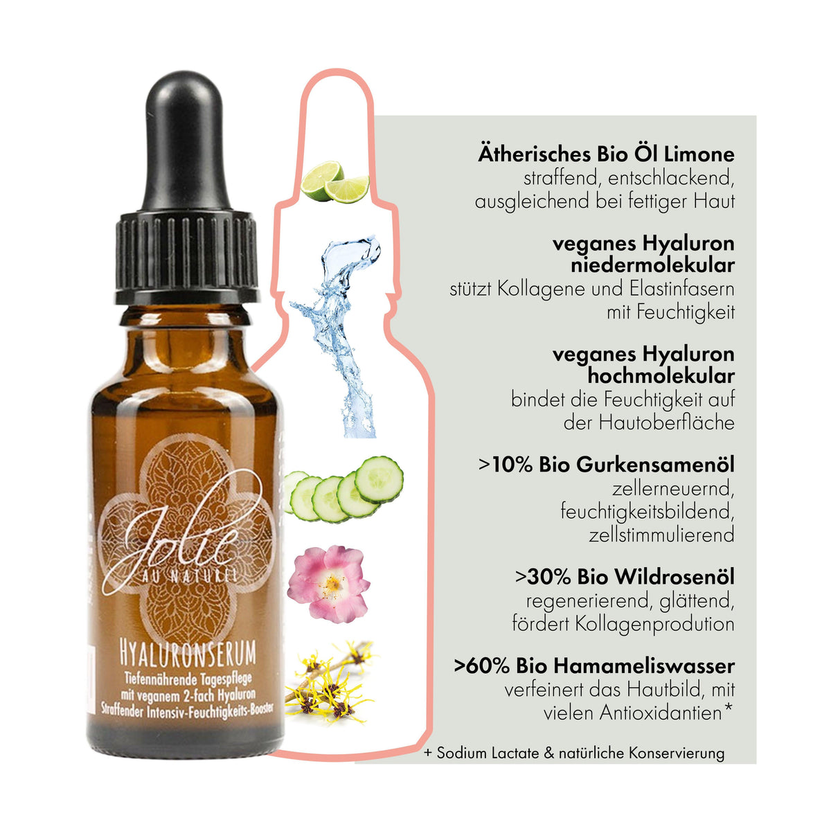 Hyaluron Serum I vegan I empfindliche Haut I mit Retinol I Vitamin C I Bestseller 20ml - Jolie au naturel: Nachhaltige Naturkosmetik