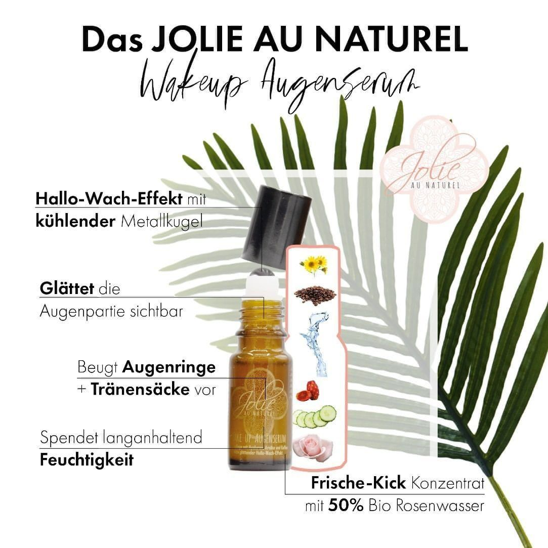 Bio Hyaluron Augenserum I Kaffee I kühlender Roll on I Vitamin C I Arnica 10 ml - Jolie au naturel: Nachhaltige Naturkosmetik